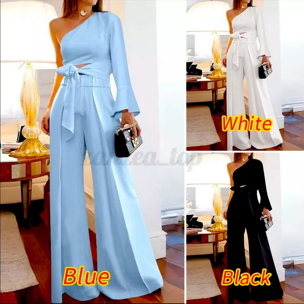 One Armed, Wide Leg, Cut Out, Jumpsuit